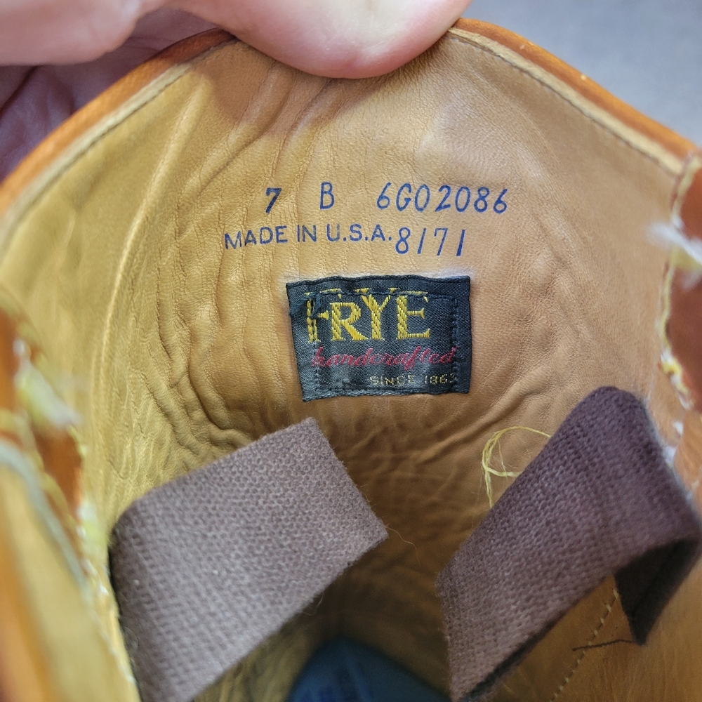 FRYE RARE Vintage Black Label Campus Stitching Horse Knee High Western Boots 7 - Picture 15 of 17